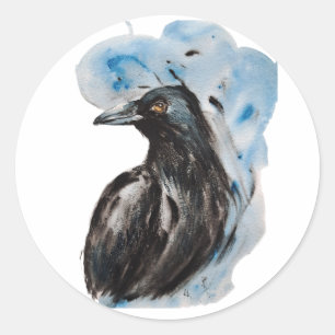 Raven Magic Harmonic Totem Harmonie Wasserfarben M Runder Aufkleber
