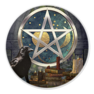 Raven Magick Celestial Pentagramm Keramikknauf