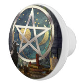 Raven Magick Celestial Pentagramm Keramikknauf (Rechts)