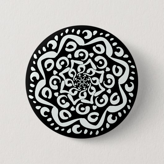 Raven Mandala Button (Vorderseite)
