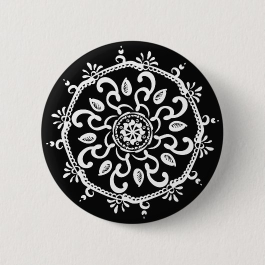 Raven Mandala Button (Vorderseite)