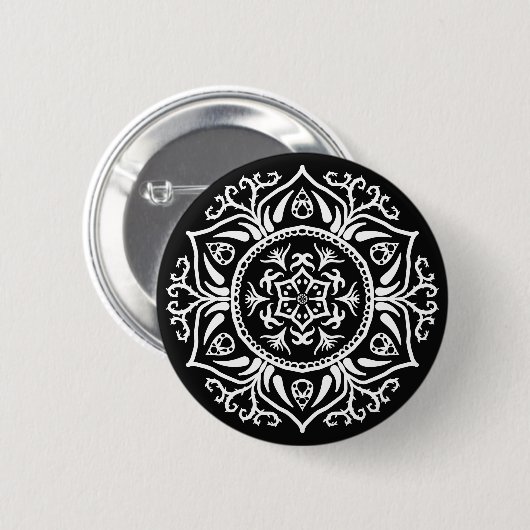 Raven Mandala Button (Vorne & Hinten)