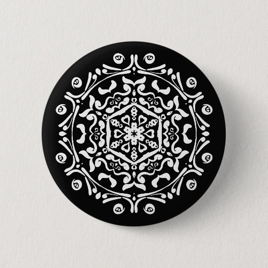 Raven Mandala Button (Vorderseite)
