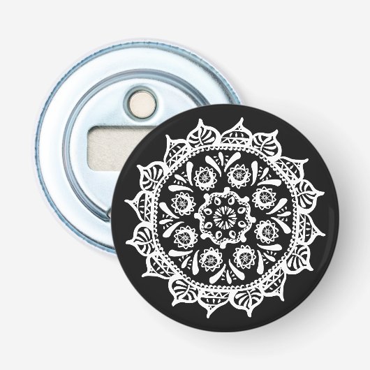 Raven Mandala Flaschenöffner (Vorderseite)