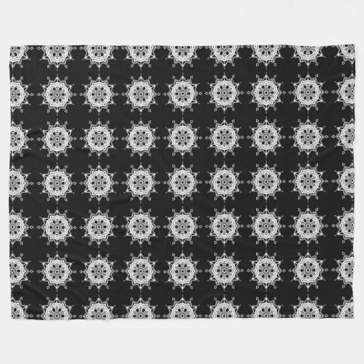 Raven Mandala Fleecedecke (Vorderseite (Horizontal))