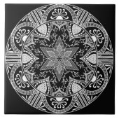 Raven Mandala Fliese (Vorderseite)