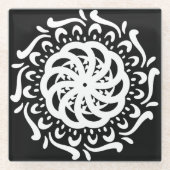 Raven Mandala Glasuntersetzer (Vorderseite)