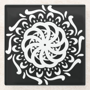 Raven Mandala Glasuntersetzer