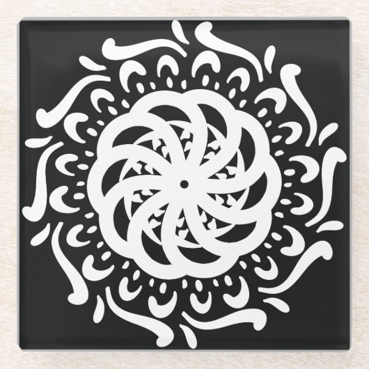 Raven Mandala Glasuntersetzer (Vorderseite)