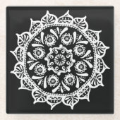Raven Mandala Glasuntersetzer (Vorderseite)