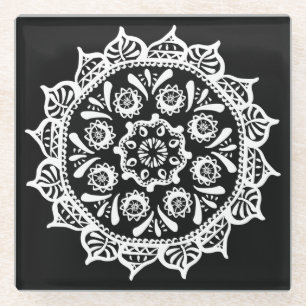 Raven Mandala Glasuntersetzer