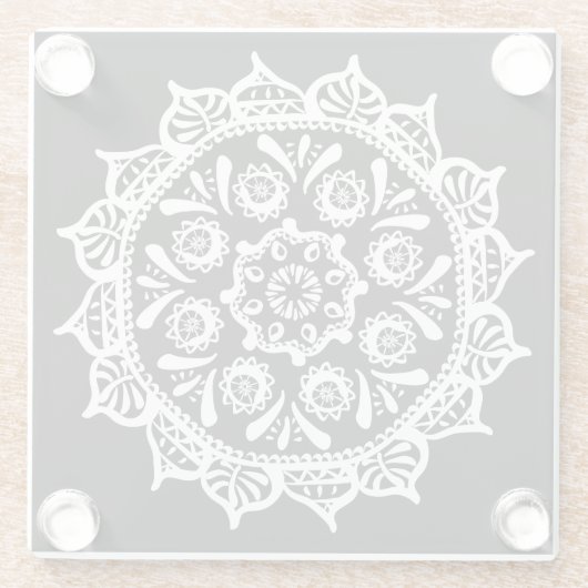 Raven Mandala Glasuntersetzer (Rückseite)