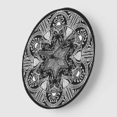 Raven Mandala Große Wanduhr (Winkel)