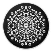 Raven Mandala Keramikknauf (Vorderseite)