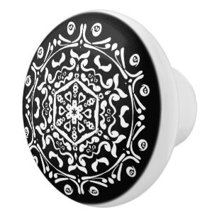 Raven Mandala Keramikknauf