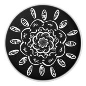 Raven Mandala Keramikknauf (Vorderseite)