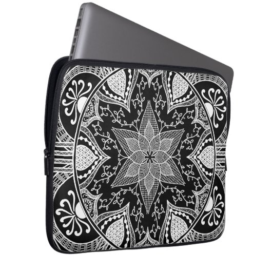 Raven Mandala Laptopschutzhülle (Vorne Rechts)
