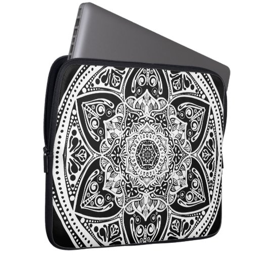 Raven Mandala Laptopschutzhülle (Vorne Rechts)