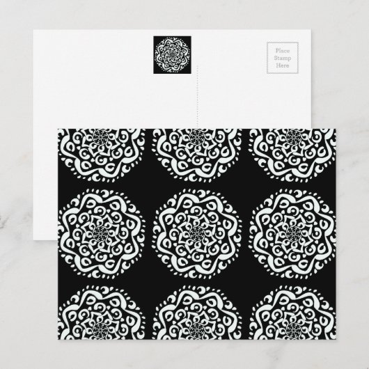 Raven Mandala Postkarte (Vorne/Hinten)