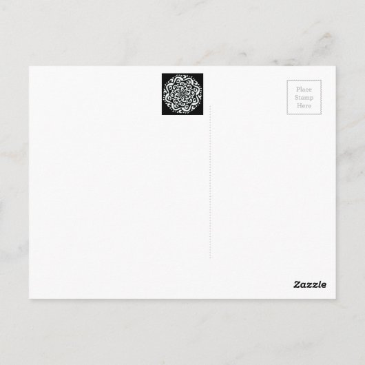 Raven Mandala Postkarte (Rückseite)