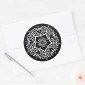 Raven Mandala Runder Aufkleber (Umschlag)