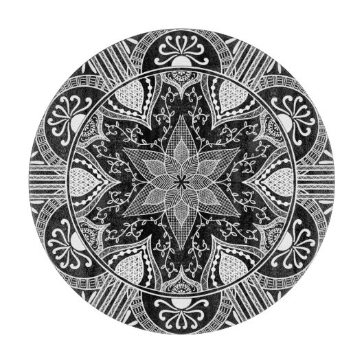 Raven Mandala Schneidebrett (Vorderseite)