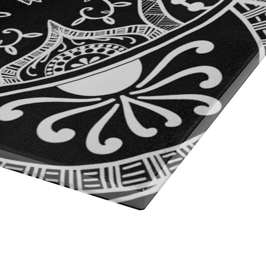 Raven Mandala Schneidebrett (Ecke)