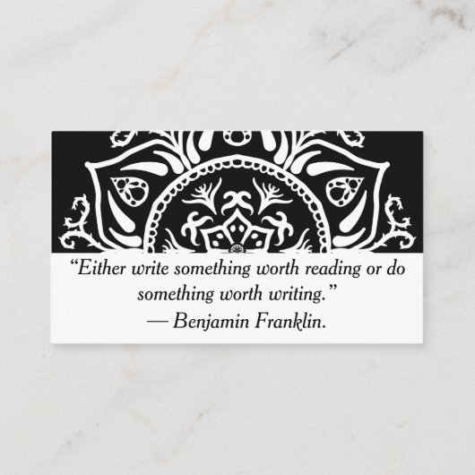 Raven Mandala Visitenkarte (Rückseite)