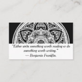 Raven Mandala Visitenkarte (Rückseite)