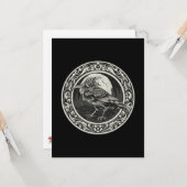 Raven Medallion Carving Art Bird Nature Card Karte (Vorderseite/Rückseite Beispiel)