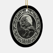 Raven Medallion Carving Art Bird Nature Keramik Ornament (Rechts)