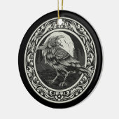 Raven Medallion Carving Art Bird Nature Keramik Ornament (Links)