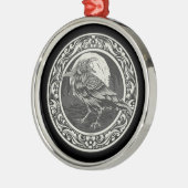 Raven Medallion Carving Art Bird Nature Ornament Aus Metall (Links)