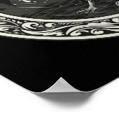 Raven Medallion Carving Art Bird Nature Poster (Ecke)