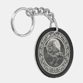 Raven Medallion Carving Art Bird Nature Schlüsselanhänger (Vorderseite links)