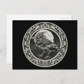 Raven Medallion Carving Art Bird Nature Tasse Postkarte (Vorne/Hinten)