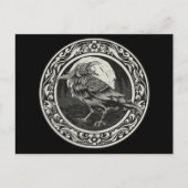 Raven Medallion Carving Art Bird Nature Tasse Postkarte (Vorderseite)