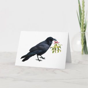 Raven Mistletoe Holiday Card Karte