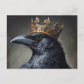 raven mit einer Krone Postkarte (Vorderseite)
