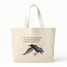 Raven mit Poe Zitat Tote Tag
