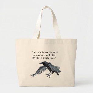 Raven mit Poe Zitat Tote Tag Jumbo Stoffbeutel