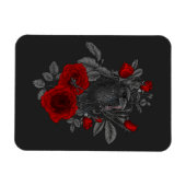 Raven mit Schlüssel und Rose Magnet (Horizontal)