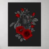 Raven mit Schlüssel und Rose Poster (Vorne)