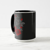 Raven mit Schlüssel und Rose Tasse (Vorderseite Links)