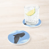 Raven Modern Art in Blue Untersetzer (Seite)