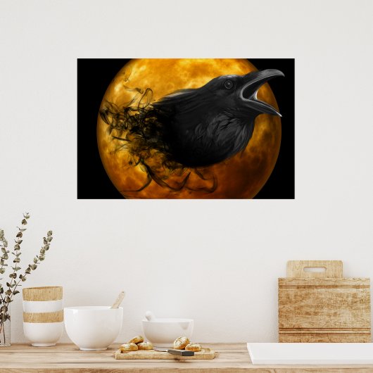 Raven Moon Fantasy Poster (Küche)
