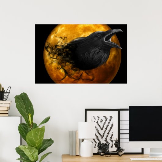Raven Moon Fantasy Poster (Heimbüro)