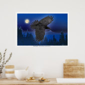 "RAVEN MOON" Kunstdrucke Poster (Küche)