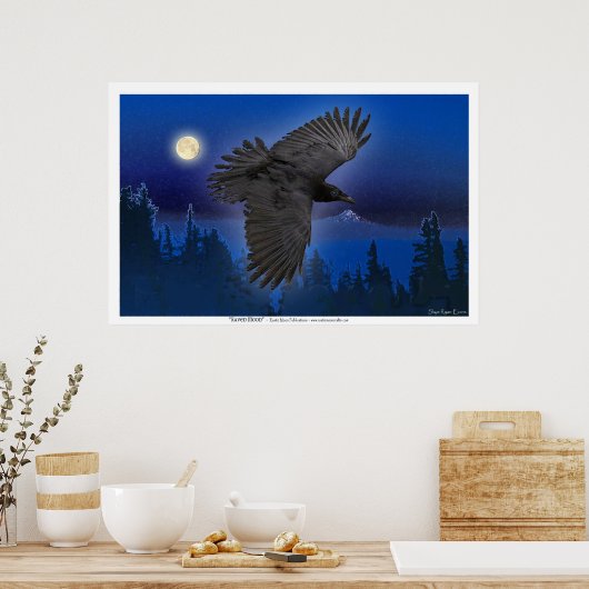 "RAVEN MOON" Kunstdrucke Poster (Küche)