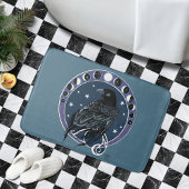 Raven Moon Phases Stars Blue Badematte